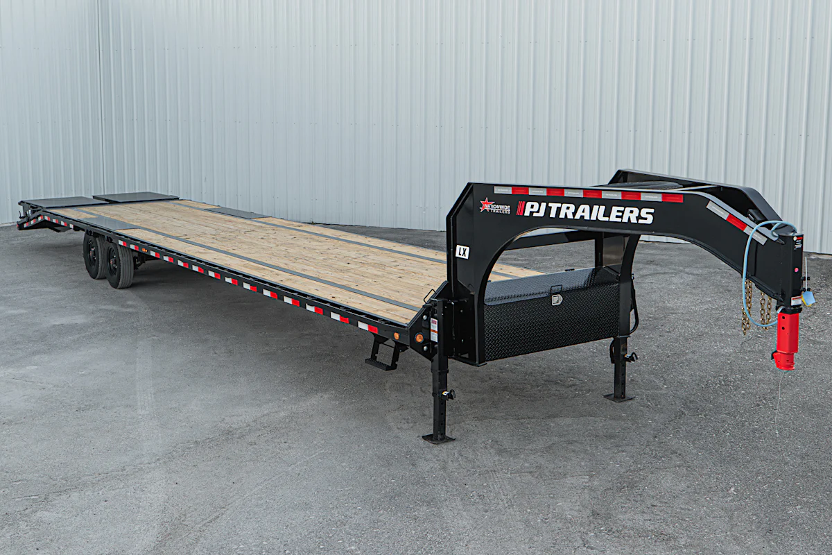 PJ Trailers 40'x102" 18k Gooseneck Flatbed Trailer w/ Singles (LX) - Stock #89254 - Image 2 of 27 PJ Trailers 40'x102" 18k Gooseneck Flatbed Trailer w/ Singles (LX) - Stock #89254 - Image 2 of 27