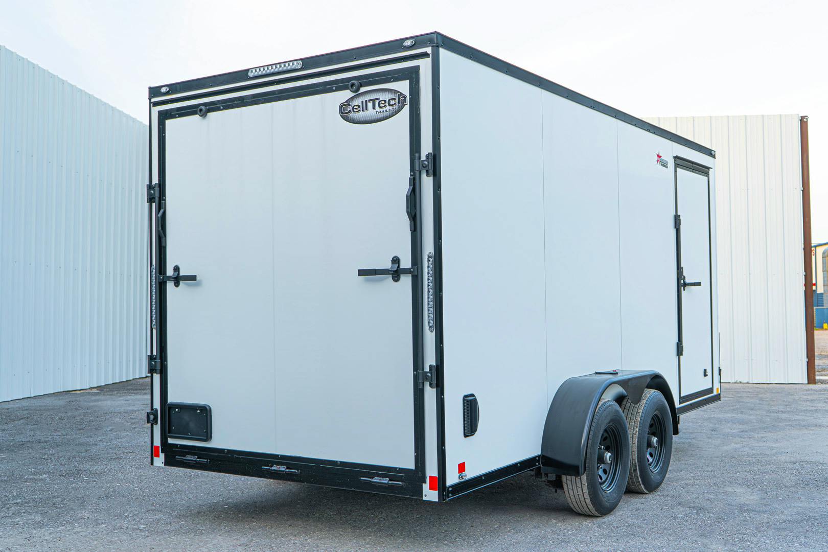 CellTech 7'x16' All-Steel Enclosed Cargo Trailer w/ Rear Ramp Door (C2) - Stock #89268 - Image 10 of 14