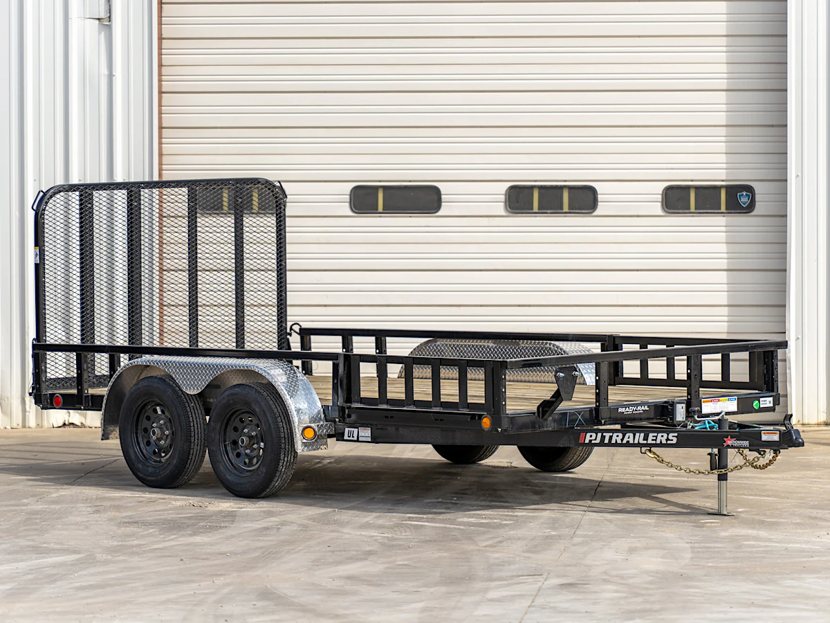 PJ Trailers 14'x83" Tandem Axle 4" Channel Utility Trailer (UL) - Stock #89279 - Image 1 of 3 PJ Trailers 14'x83" Tandem Axle 4" Channel Utility Trailer (UL) - Stock #89279 - Image 1 of 3