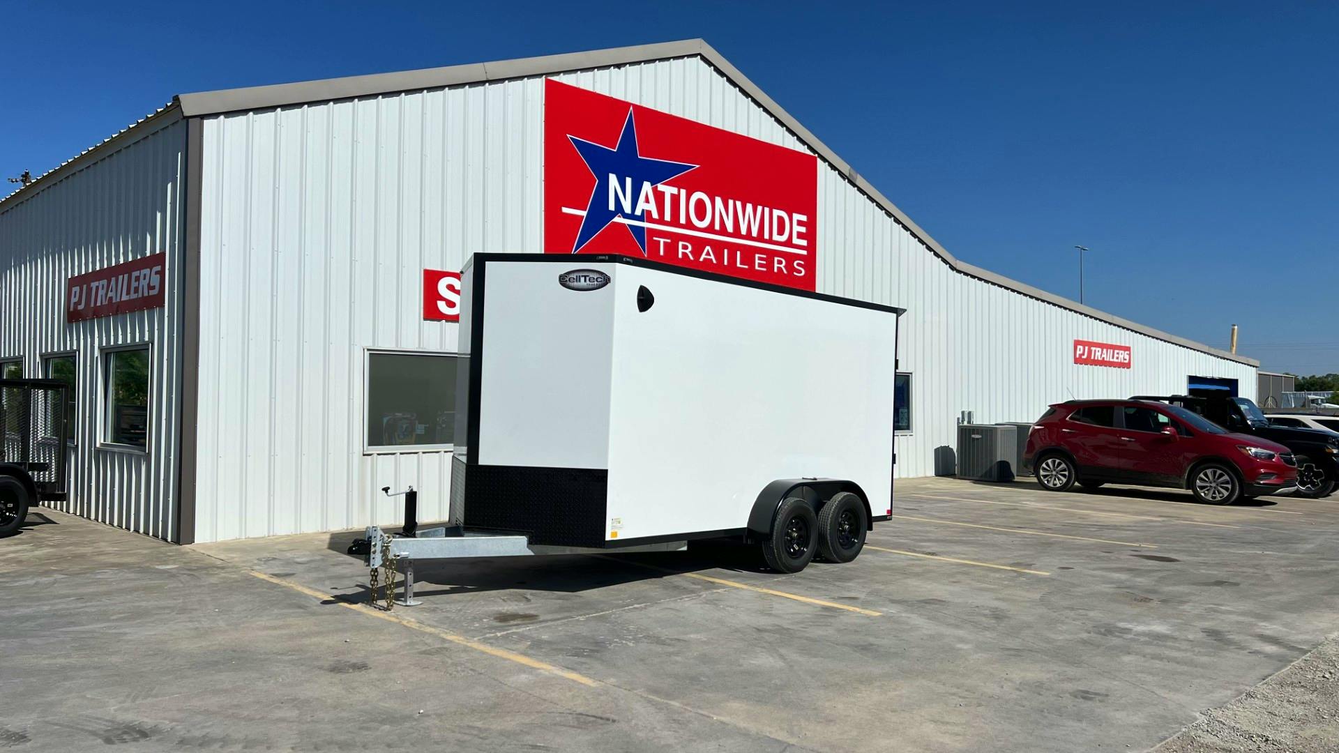 CellTech 7'x14' All-Steel Enclosed Cargo Trailer w/ Rear Ramp Door (C2) - Stock #89400 - Image 1 of 10