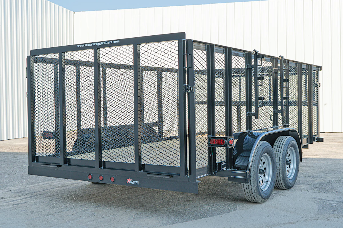 Texas Bragg 14'x83" Landscape Trailer w/ 4' Sides & 4' Gate (L2) - Stock #89404 - Image 9 of 10 Texas Bragg 14'x83" Landscape Trailer w/ 4' Sides & 4' Gate (L2) - Stock #89404 - Image 9 of 10