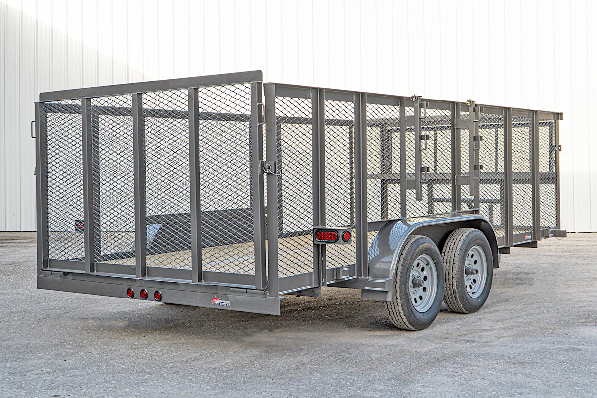 Texas Bragg 16'x83" Landscape Trailer w/ 4' Sides & 4' Gate (L2) - Stock #89405 - Image 15 of 16 Texas Bragg 16'x83" Landscape Trailer w/ 4' Sides & 4' Gate (L2) - Stock #89405 - Image 15 of 16