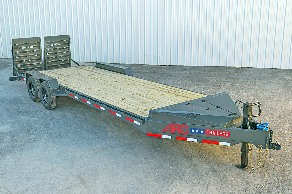 ARC Trailers 24'x83" 14K HD Equipment Hauler w/ 4' Dovetail & Bigfoot Ramps (BEQ) - Stock #89458 - Image 1 of 4 ARC Trailers 24'x83" 14K HD Equipment Hauler w/ 4' Dovetail & Bigfoot Ramps (BEQ) - Stock #89458 - Image 1 of 4