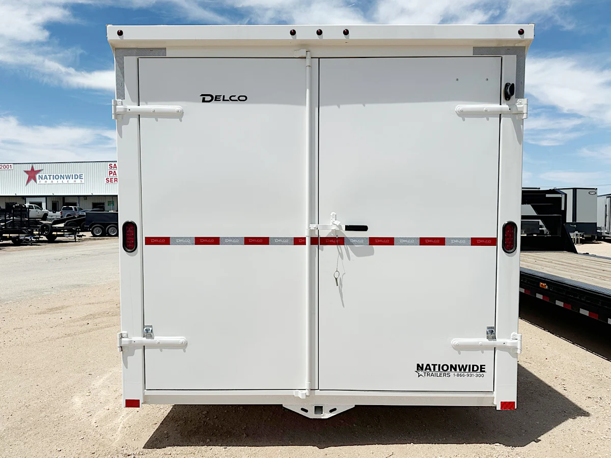 Delco 8'x24' Gooseneck Steel Cargo Trailer w/ Rear Barn Doors - Stock #89557 - Image 5 of 13 Delco 8'x24' Gooseneck Steel Cargo Trailer w/ Rear Barn Doors - Stock #89557 - Image 5 of 13
