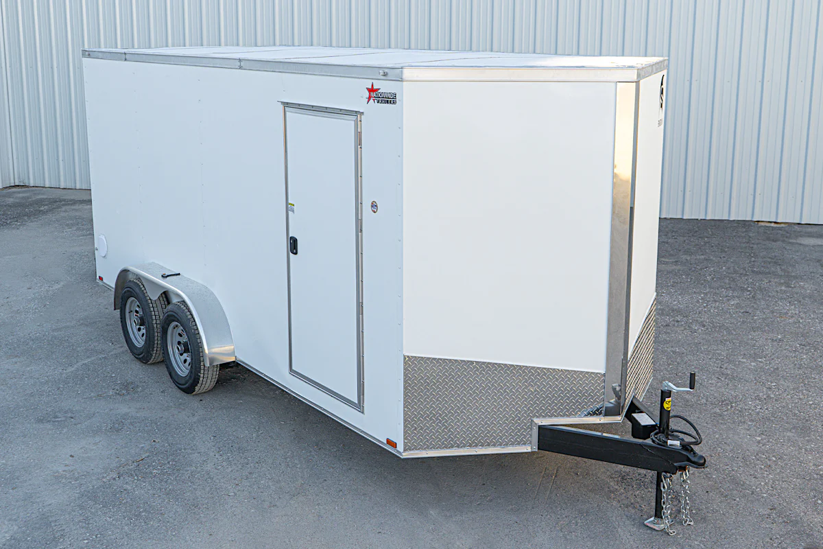Spartan 7'x16' Enclosed Cargo Trailer w/ Rear Ramp Door (C2) - Stock #89643 - Image 1 of 19 Spartan 7'x16' Enclosed Cargo Trailer w/ Rear Ramp Door (C2) - Stock #89643 - Image 1 of 19