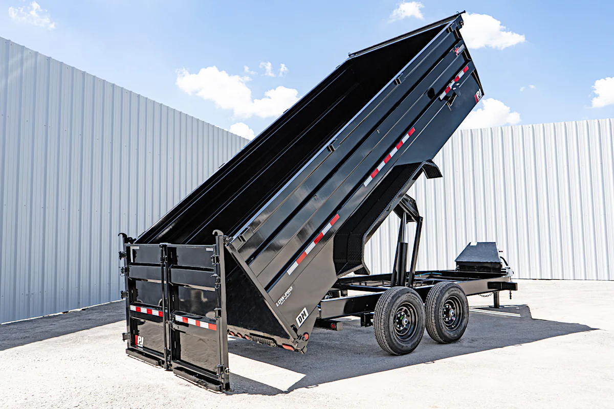 PJ Trailers 16'x83" Low Pro High Side Dump Trailer w/ 4' Sides (DM) - Stock #89664 - Image 1 of 30 PJ Trailers 16'x83" Low Pro High Side Dump Trailer w/ 4' Sides (DM) - Stock #89664 - Image 1 of 30