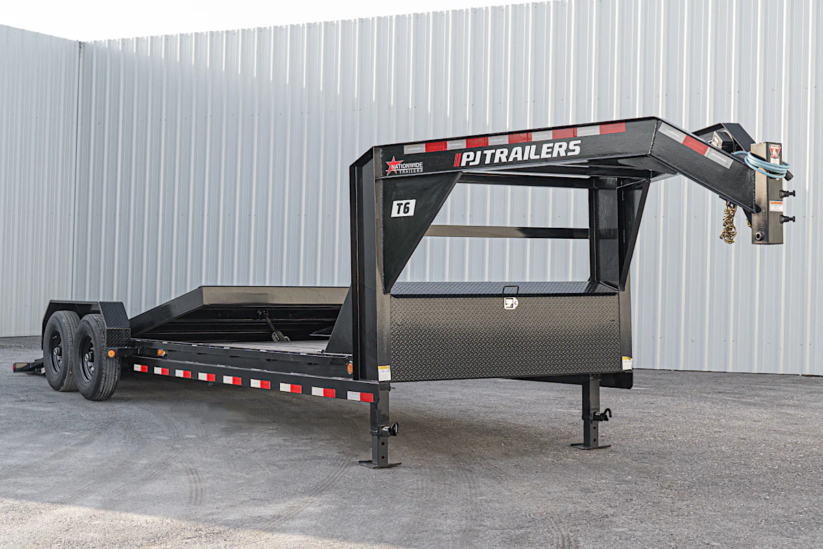 PJ Trailers 24'x82" Gooseneck 6" Channel Equipment Gravity Tilt Trailer (T6) - Stock #89665 - Image 4 of 21 PJ Trailers 24'x82" Gooseneck 6" Channel Equipment Gravity Tilt Trailer (T6) - Stock #89665 - Image 4 of 21
