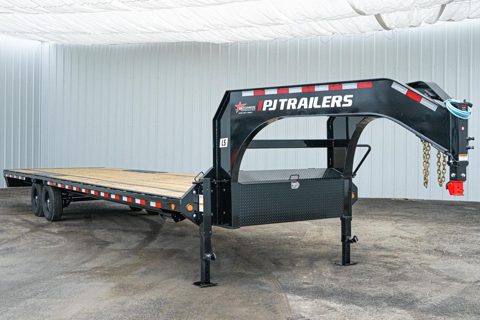 PJ Trailers 32'x102" Gooseneck Low Pro Flatbed Trailer w/ Singles (LS) - Stock #89825 - Image 2 of 16