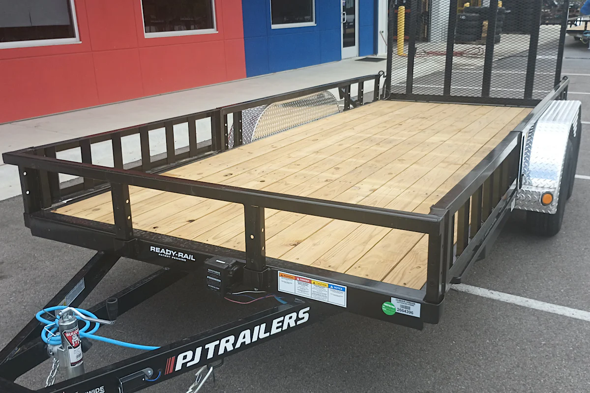 PJ Trailers 16'x77" Tandem Axle 4" Channel Utility Trailer (UK) - Stock #89916 - Image 2 of 7 PJ Trailers 16'x77" Tandem Axle 4" Channel Utility Trailer (UK) - Stock #89916 - Image 2 of 7