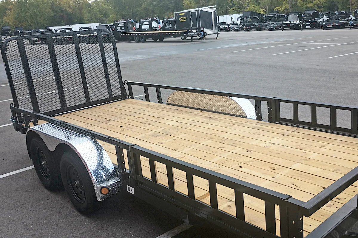 PJ Trailers 16'x77" Tandem Axle 4" Channel Utility Trailer (UK) - Stock #89916 - Image 3 of 7 PJ Trailers 16'x77" Tandem Axle 4" Channel Utility Trailer (UK) - Stock #89916 - Image 3 of 7
