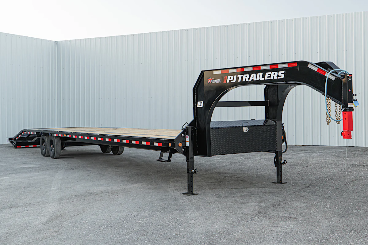 PJ Trailers 40'x102" 18k Gooseneck Flatbed Trailer w/ Singles (LX) - Stock #89930 - Image 6 of 27 PJ Trailers 40'x102" 18k Gooseneck Flatbed Trailer w/ Singles (LX) - Stock #89930 - Image 6 of 27
