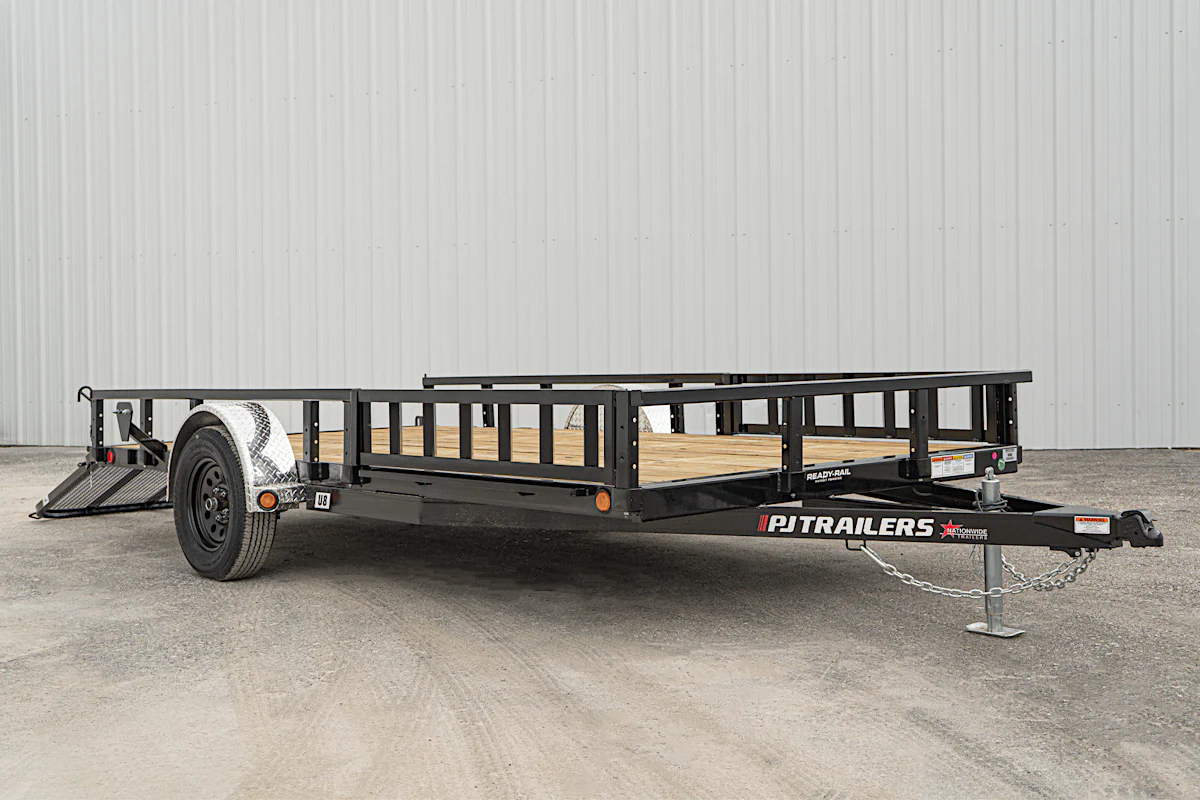 PJ Trailers 14'x83" Single Axle 4" Channel Utility Trailer (U8) - Stock #89956 - Image 4 of 19 PJ Trailers 14'x83" Single Axle 4" Channel Utility Trailer (U8) - Stock #89956 - Image 4 of 19