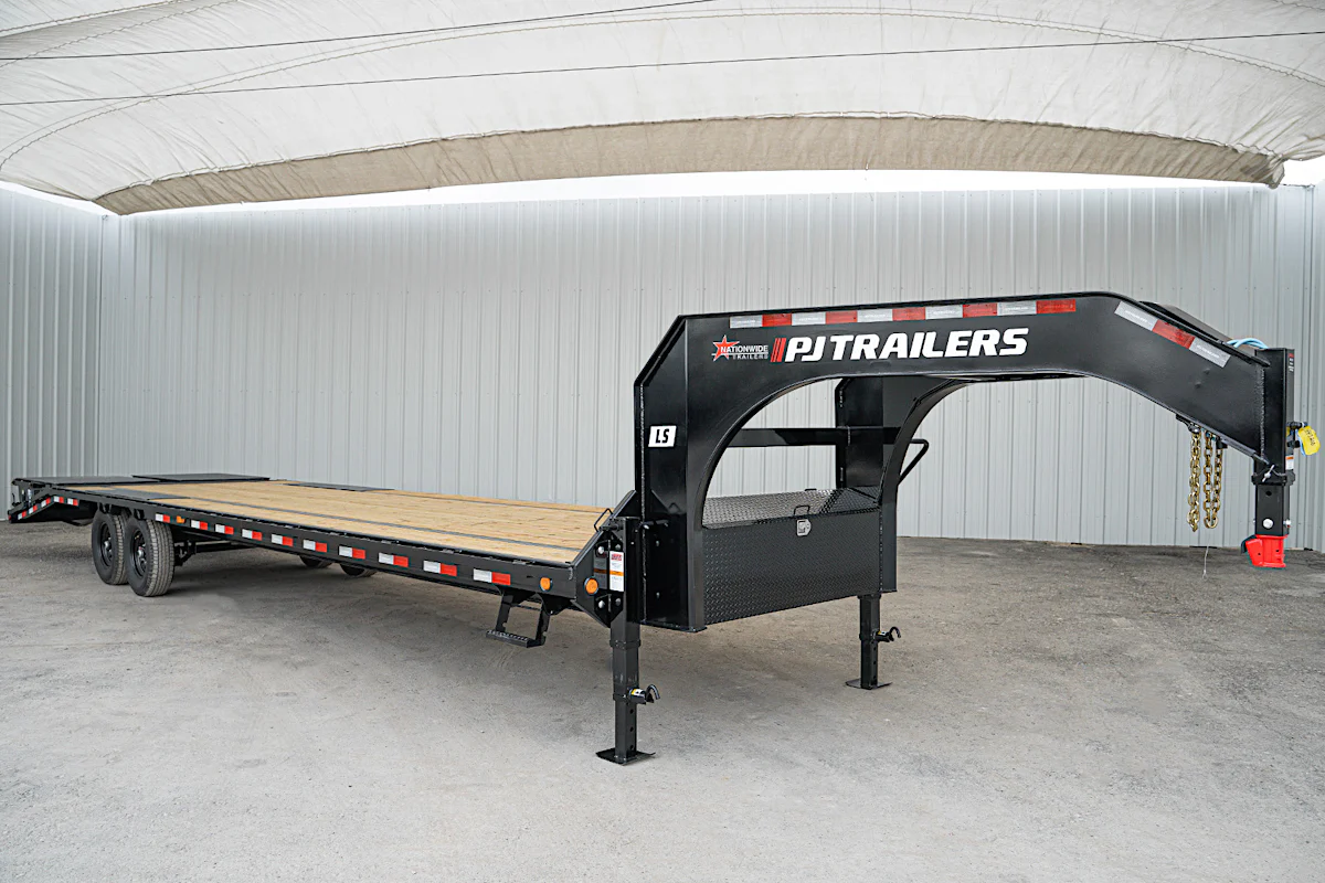 PJ Trailers 32'x102" Gooseneck Low Pro Flatbed Trailer w/ Singles (LS) - Stock #90025 - Image 2 of 16 PJ Trailers 32'x102" Gooseneck Low Pro Flatbed Trailer w/ Singles (LS) - Stock #90025 - Image 2 of 16
