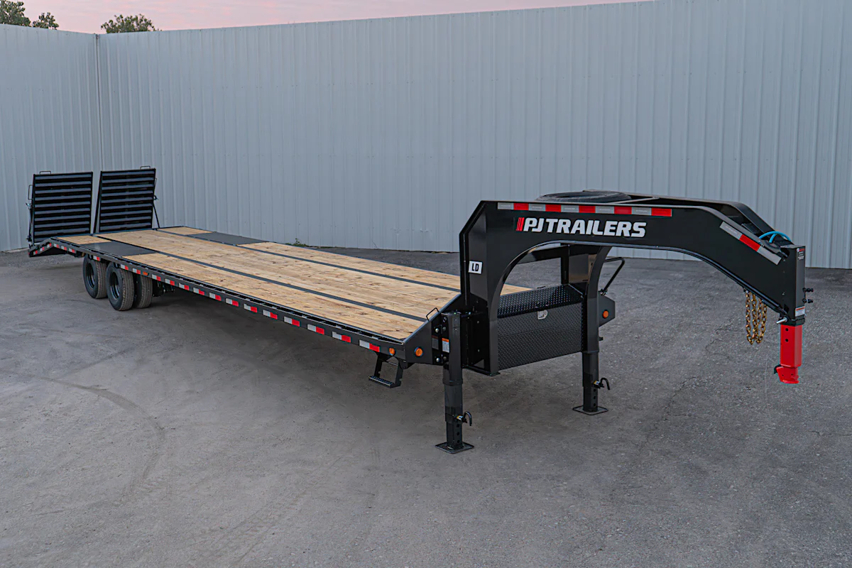 PJ Trailers 40'x102" Gooseneck Low Pro Flatbed Trailer w/ Duals (LD) - Stock #90040 - Image 1 of 20 PJ Trailers 40'x102" Gooseneck Low Pro Flatbed Trailer w/ Duals (LD) - Stock #90040 - Image 1 of 20