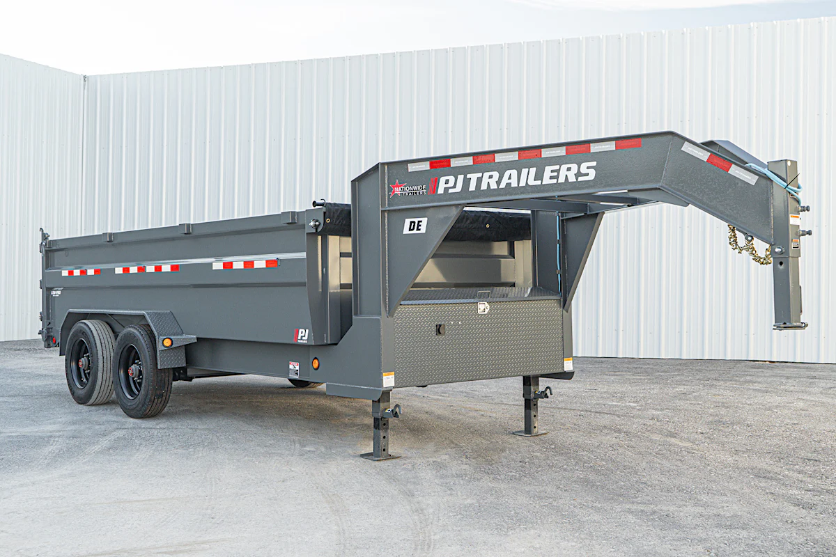 PJ Trailers 16'x83" Gooseneck HD Low Pro Dump Trailer w/ 3' Sides (DE) - Stock #90043 - Image 4 of 32 PJ Trailers 16'x83" Gooseneck HD Low Pro Dump Trailer w/ 3' Sides (DE) - Stock #90043 - Image 4 of 32
