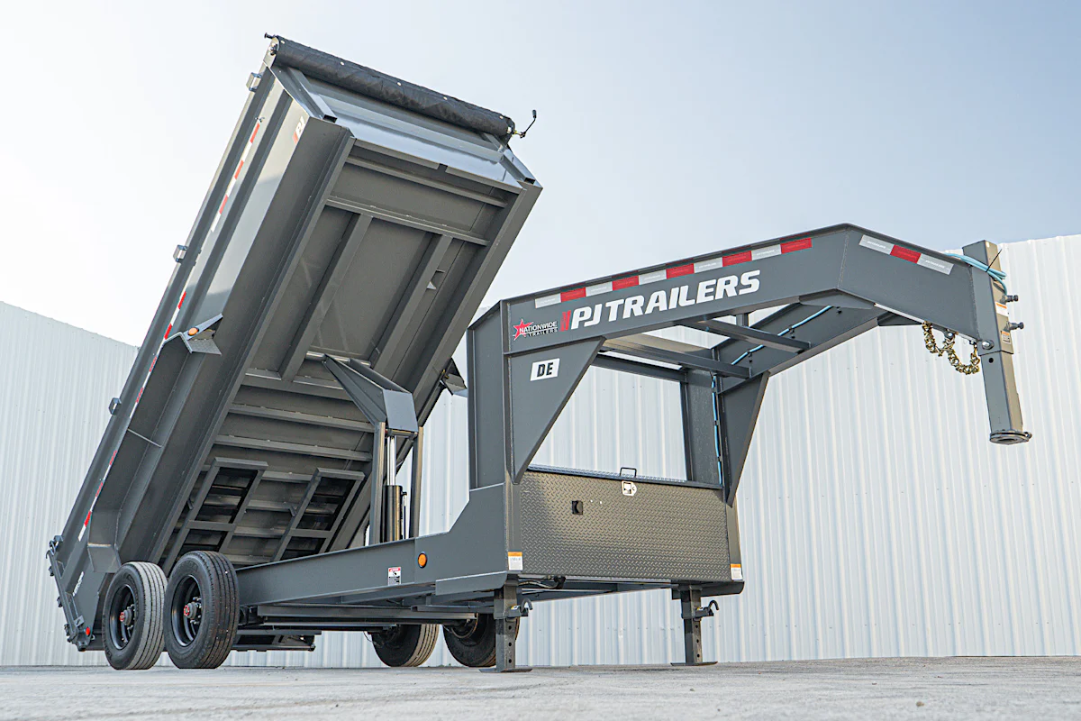 PJ Trailers 16'x83" Gooseneck HD Low Pro Dump Trailer w/ 3' Sides (DE) - Stock #90043 - Image 5 of 32 PJ Trailers 16'x83" Gooseneck HD Low Pro Dump Trailer w/ 3' Sides (DE) - Stock #90043 - Image 5 of 32