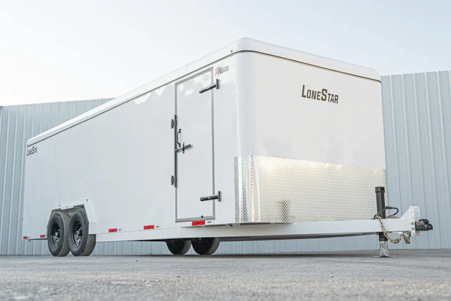 LoneStar 7.10'x24' 14k Steel Enclosed Cargo Trailer w/ Rear Ramp Door (C2)