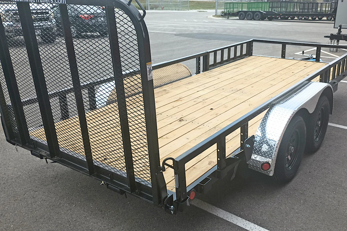 PJ Trailers 16'x77" Tandem Axle 4" Channel Utility Trailer (UK) - Stock #90098 - Image 4 of 7 PJ Trailers 16'x77" Tandem Axle 4" Channel Utility Trailer (UK) - Stock #90098 - Image 4 of 7