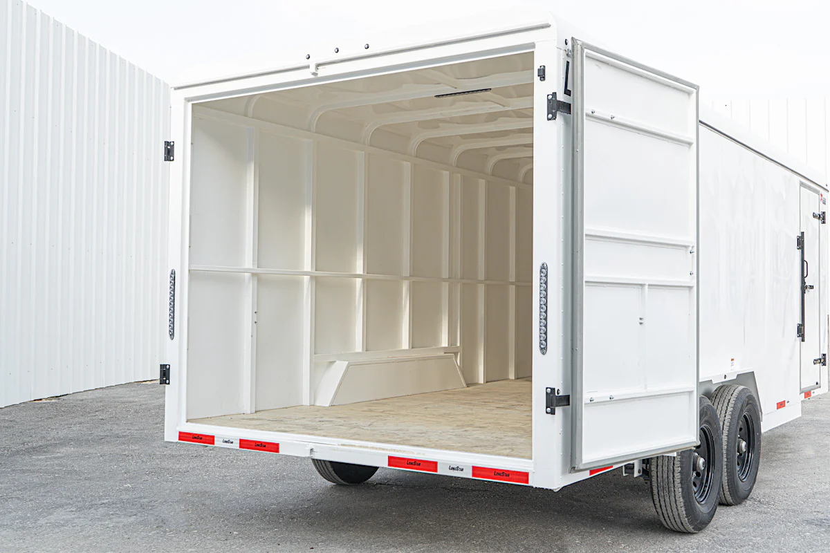 LoneStar 7.10'x20' 14k Steel Enclosed Cargo Trailer w/ Rear Barn Doors (C2) - Stock #90190 - Image 9 of 14 LoneStar 7.10'x20' 14k Steel Enclosed Cargo Trailer w/ Rear Barn Doors (C2) - Stock #90190 - Image 9 of 14