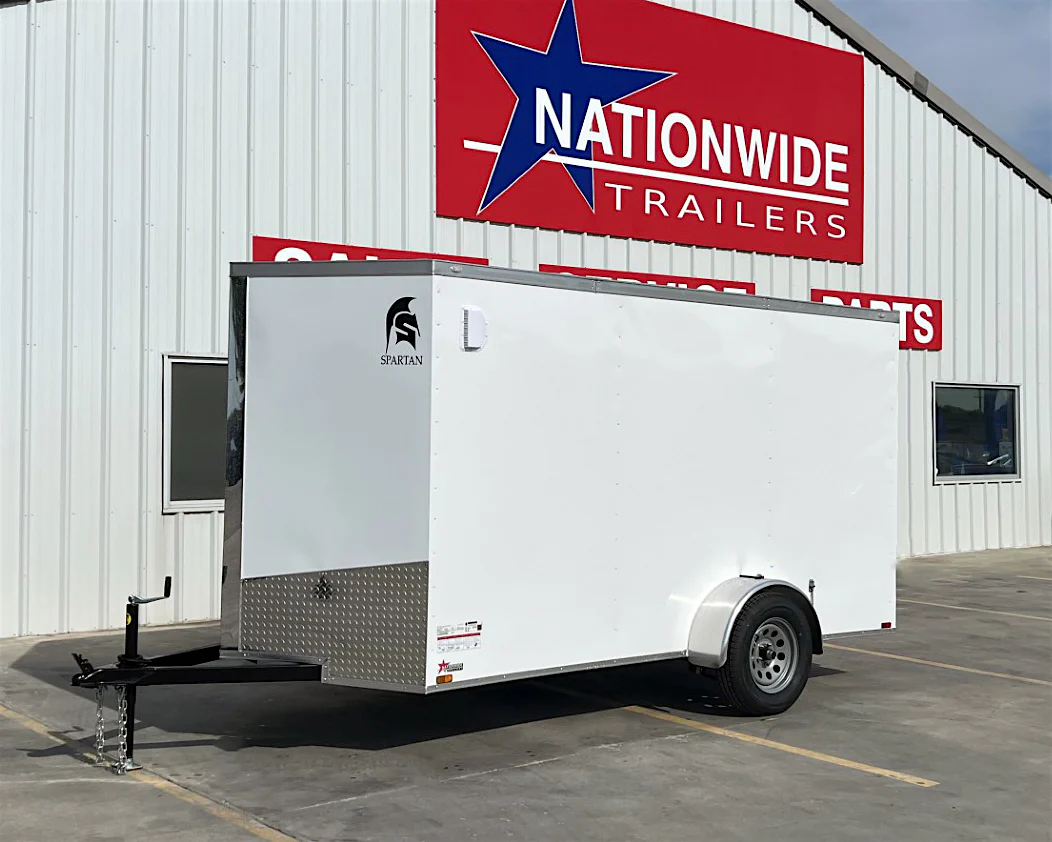 Spartan 6'x12' Enclosed Cargo Trailer w/ Rear Ramp Door (C1) - Stock #90248 - Image 1 of 6 Spartan 6'x12' Enclosed Cargo Trailer w/ Rear Ramp Door (C1) - Stock #90248 - Image 1 of 6