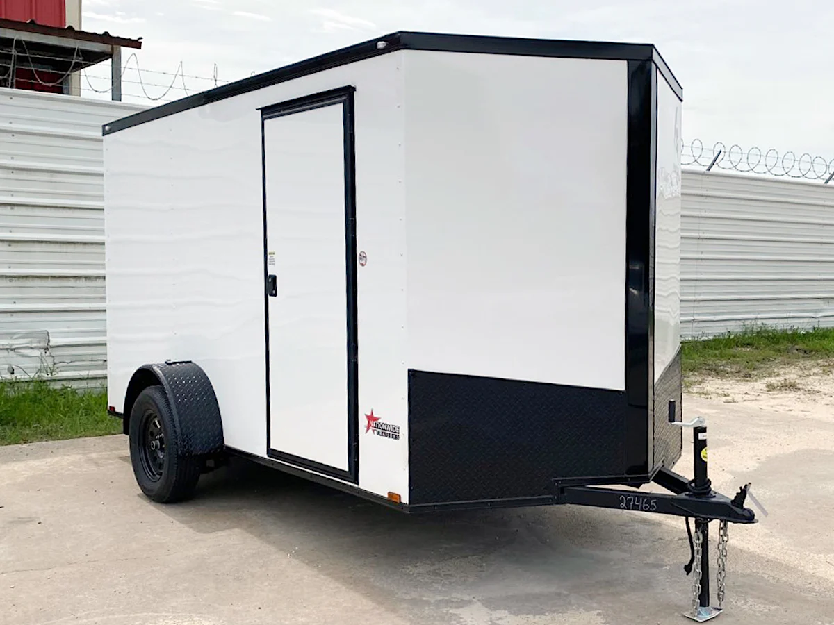 Spartan 6'x12' Enclosed Cargo Trailer w/ Rear Ramp Door (C1) - Stock #90250 - Image 1 of 6 Spartan 6'x12' Enclosed Cargo Trailer w/ Rear Ramp Door (C1) - Stock #90250 - Image 1 of 6