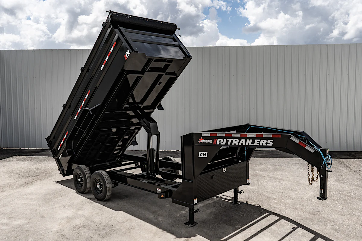 PJ Trailers 14'x83" Low Pro High Side Dump Trailer w/ 4' Sides (DM) - Stock #90301 - Image 1 of 33 PJ Trailers 14'x83" Low Pro High Side Dump Trailer w/ 4' Sides (DM) - Stock #90301 - Image 1 of 33