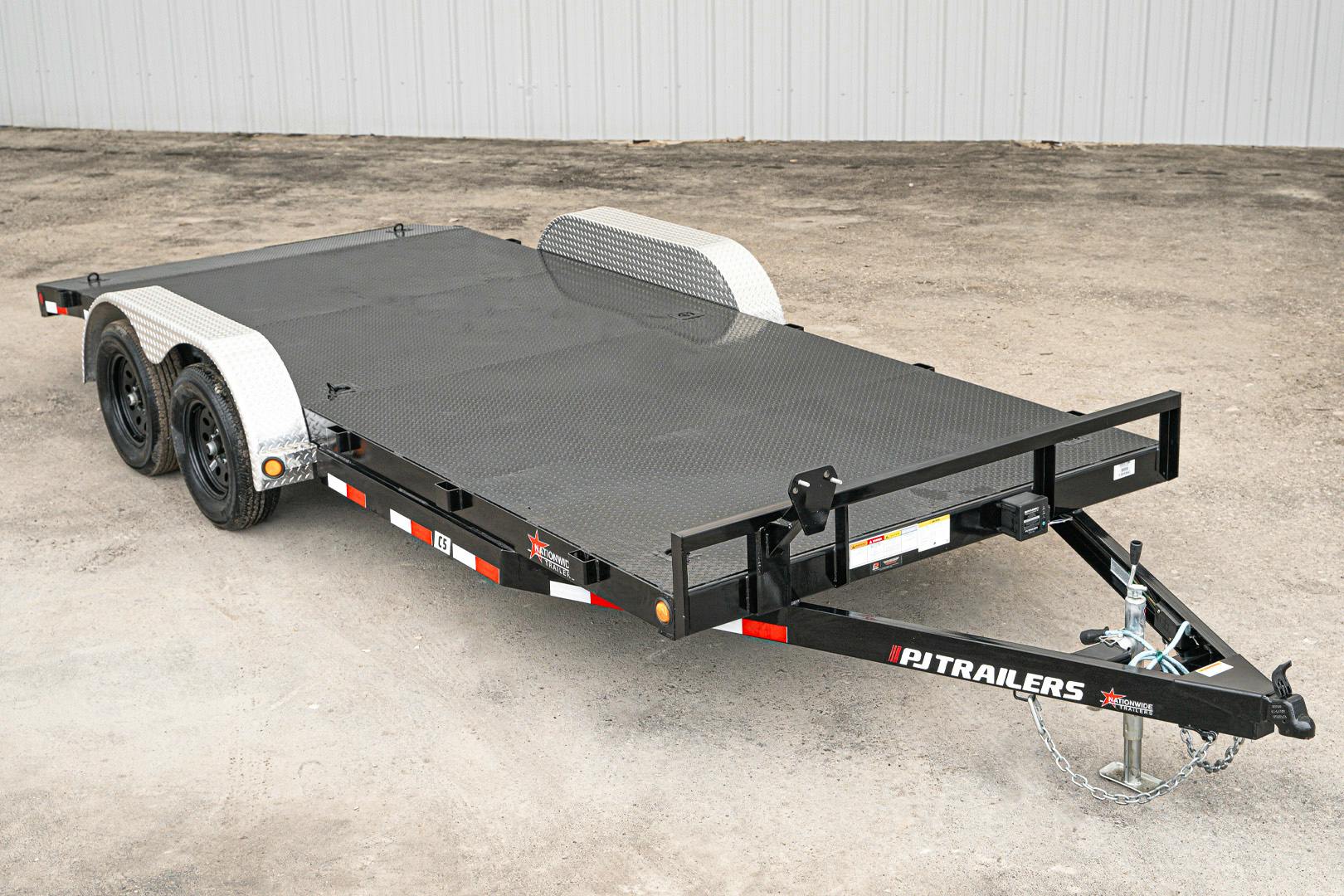 PJ Trailers 18'x83" 5" Channel Car Trailer w/ Steel Deck (C5) - Stock #90305 - Image 1 of 16