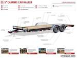 PJ Trailers 18'x83" 5" Channel Car Trailer w/ Steel Deck (C5) Stock #90305 - Thumbnail 16
