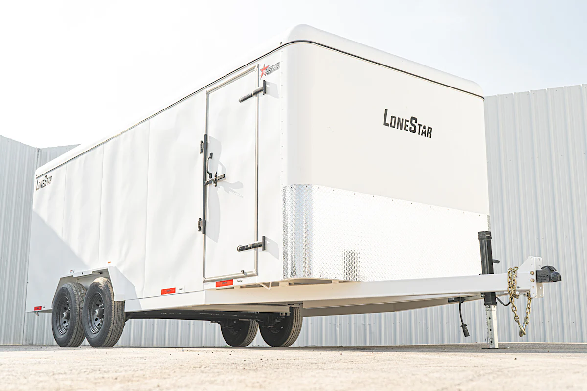 LoneStar 7.10'x20' 14k Steel Enclosed Cargo Trailer w/ Rear Ramp Door (C2) - Stock #90353 - Image 1 of 1 LoneStar 7.10'x20' 14k Steel Enclosed Cargo Trailer w/ Rear Ramp Door (C2) - Stock #90353 - Image 1 of 1