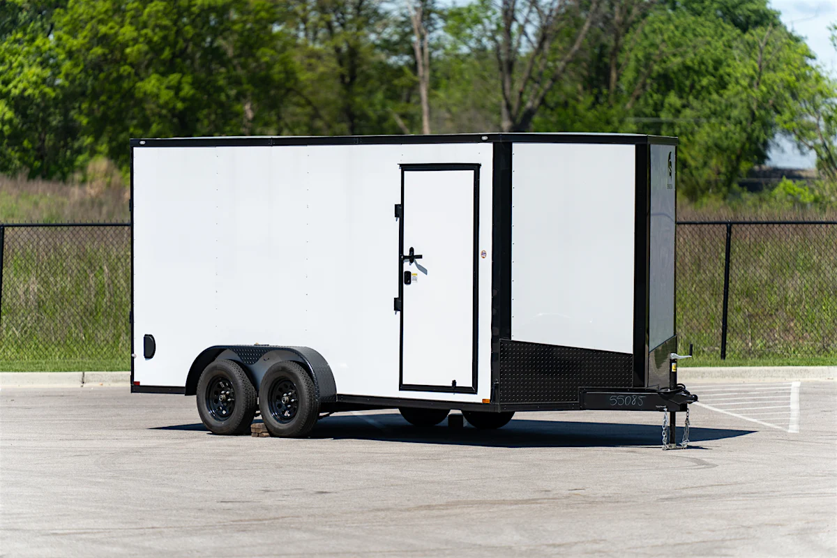 Spartan 7'x16' Enclosed Cargo Trailer w/ Rear Ramp Door (C2) - Stock #90370 - Image 1 of 4 Spartan 7'x16' Enclosed Cargo Trailer w/ Rear Ramp Door (C2) - Stock #90370 - Image 1 of 4
