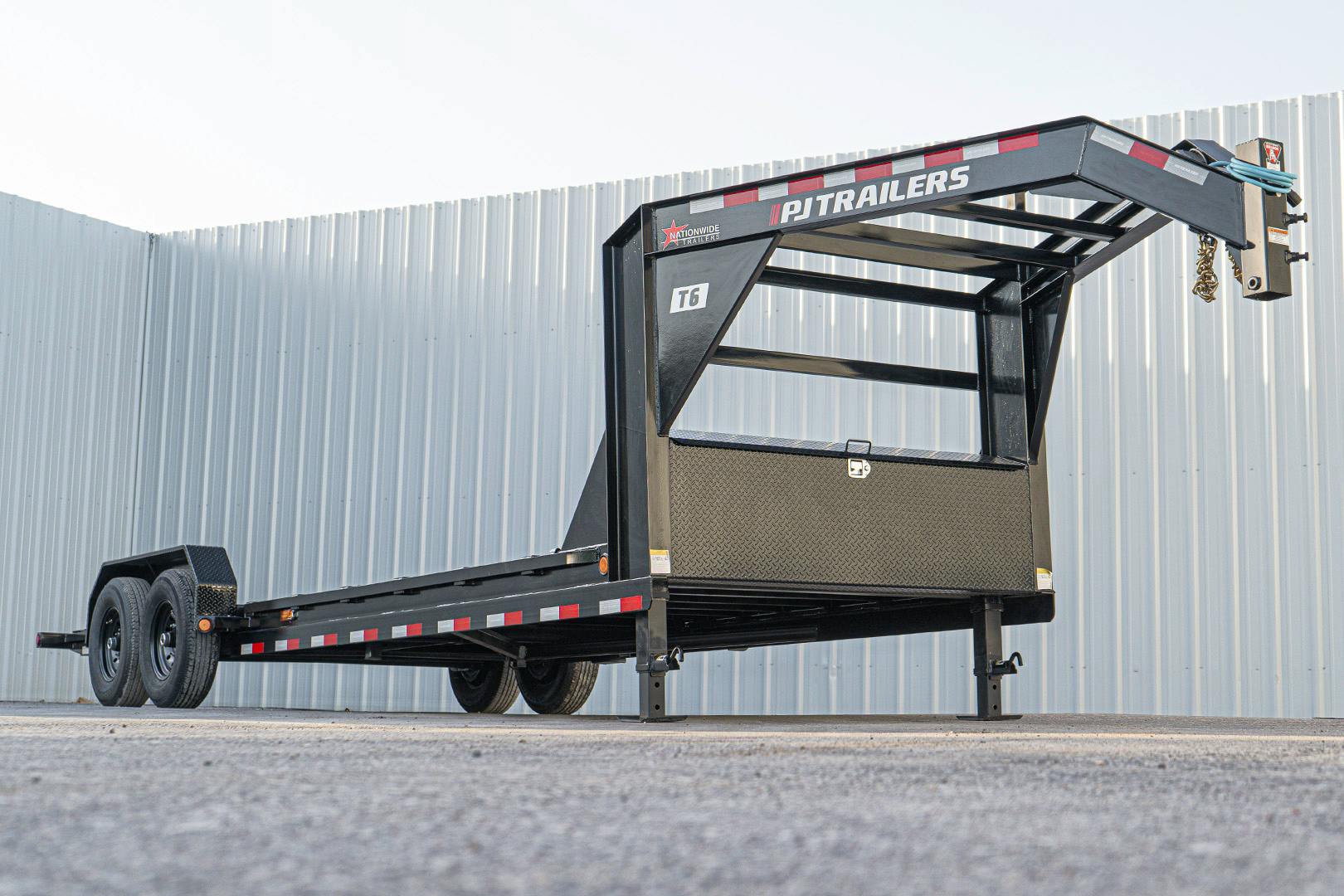 PJ Trailers 24'x82" Gooseneck 6" Channel Equipment Gravity Tilt Trailer (T6) - Stock #90400 - Image 5 of 21