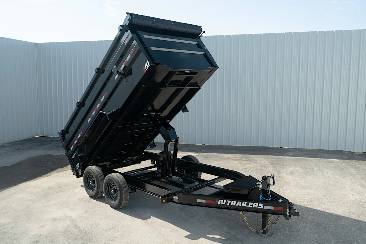 PJ Trailers 14'x83" Low Pro High Side Dump Trailer w/ 4' Sides (DM) - Stock #90431 - Image 1 of 30 PJ Trailers 14'x83" Low Pro High Side Dump Trailer w/ 4' Sides (DM) - Stock #90431 - Image 1 of 30