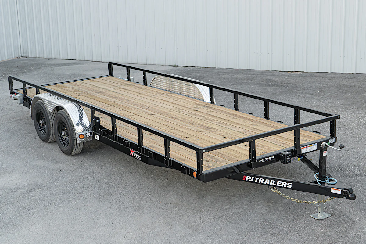 PJ Trailers 20'x83" Tandem Axle 4" Channel Utility Trailer (UL) - Stock #90436 - Image 1 of 12 PJ Trailers 20'x83" Tandem Axle 4" Channel Utility Trailer (UL) - Stock #90436 - Image 1 of 12