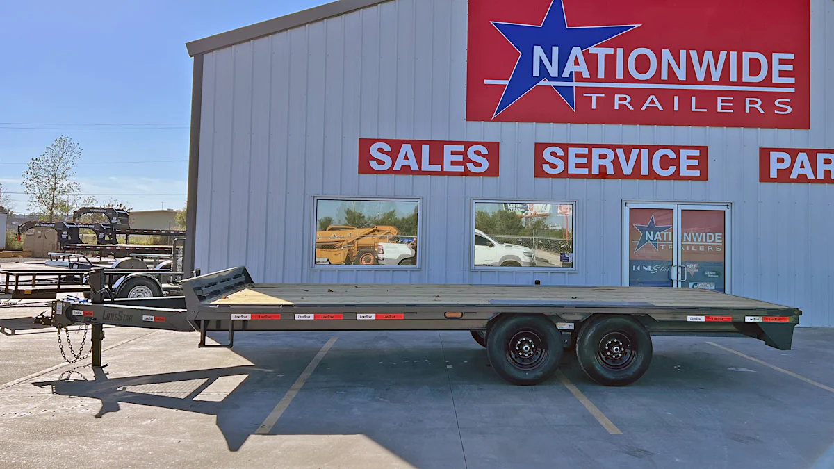 LoneStar 16'x102" 8" I-Beam Deckover Flatbed Trailer - Stock #90594 - Image 4 of 6 LoneStar 16'x102" 8" I-Beam Deckover Flatbed Trailer - Stock #90594 - Image 4 of 6
