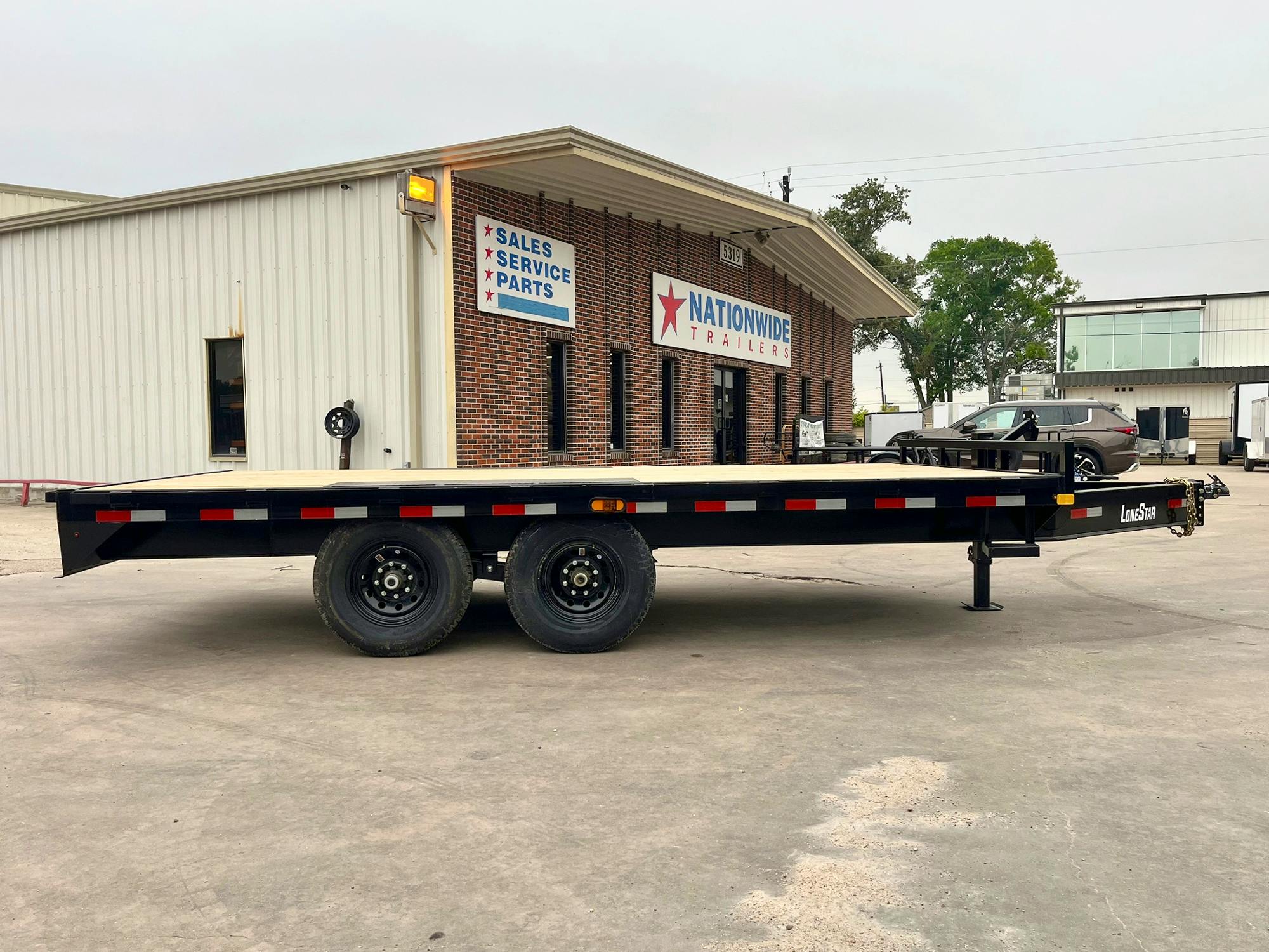 LoneStar 16'x102" 8" I-Beam Deckover Flatbed Trailer - Stock #90594 - Image 1 of 4