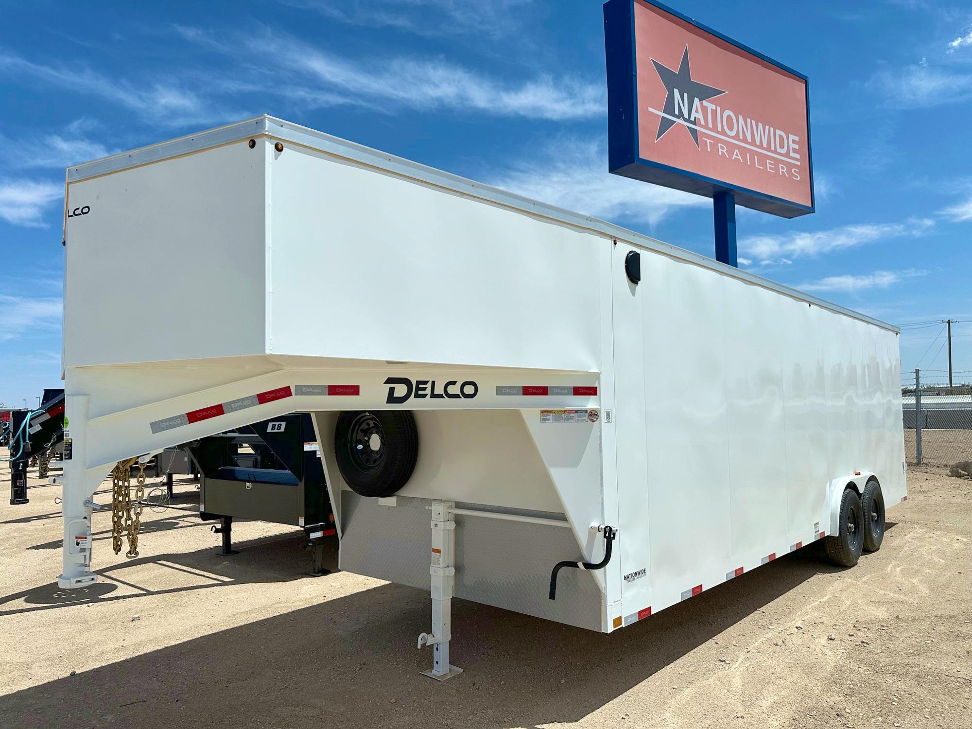 Delco 8'x24' Gooseneck Steel Cargo Trailer w/ Rear Barn Doors