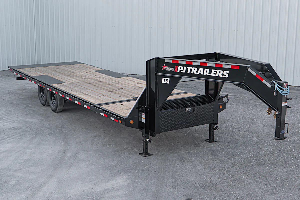 PJ Trailers 26'x102" Gooseneck Deckover Power Tilt Trailer (T8) - Stock #90642 - Image 2 of 23 PJ Trailers 26'x102" Gooseneck Deckover Power Tilt Trailer (T8) - Stock #90642 - Image 2 of 23