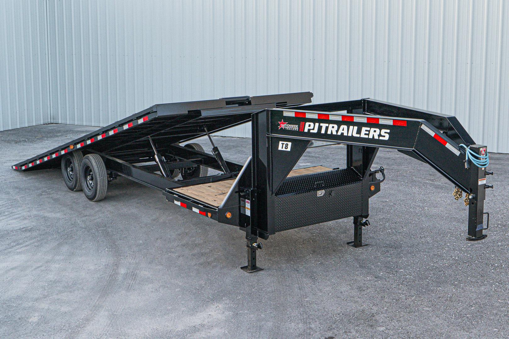 PJ Trailers 26'x102" Gooseneck Deckover Power Tilt Trailer (T8) - Stock #90642 - Image 16 of 23
