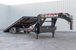 PJ Trailers 26'x102" Gooseneck Deckover Power Tilt Trailer (T8) Stock #90642 - Thumbnail 1