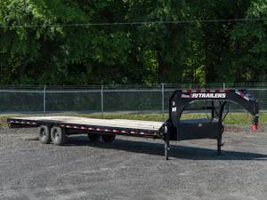 PJ Trailers USED 32'x102" Gooseneck Flatbed Trailer w/ Singles (LS)
