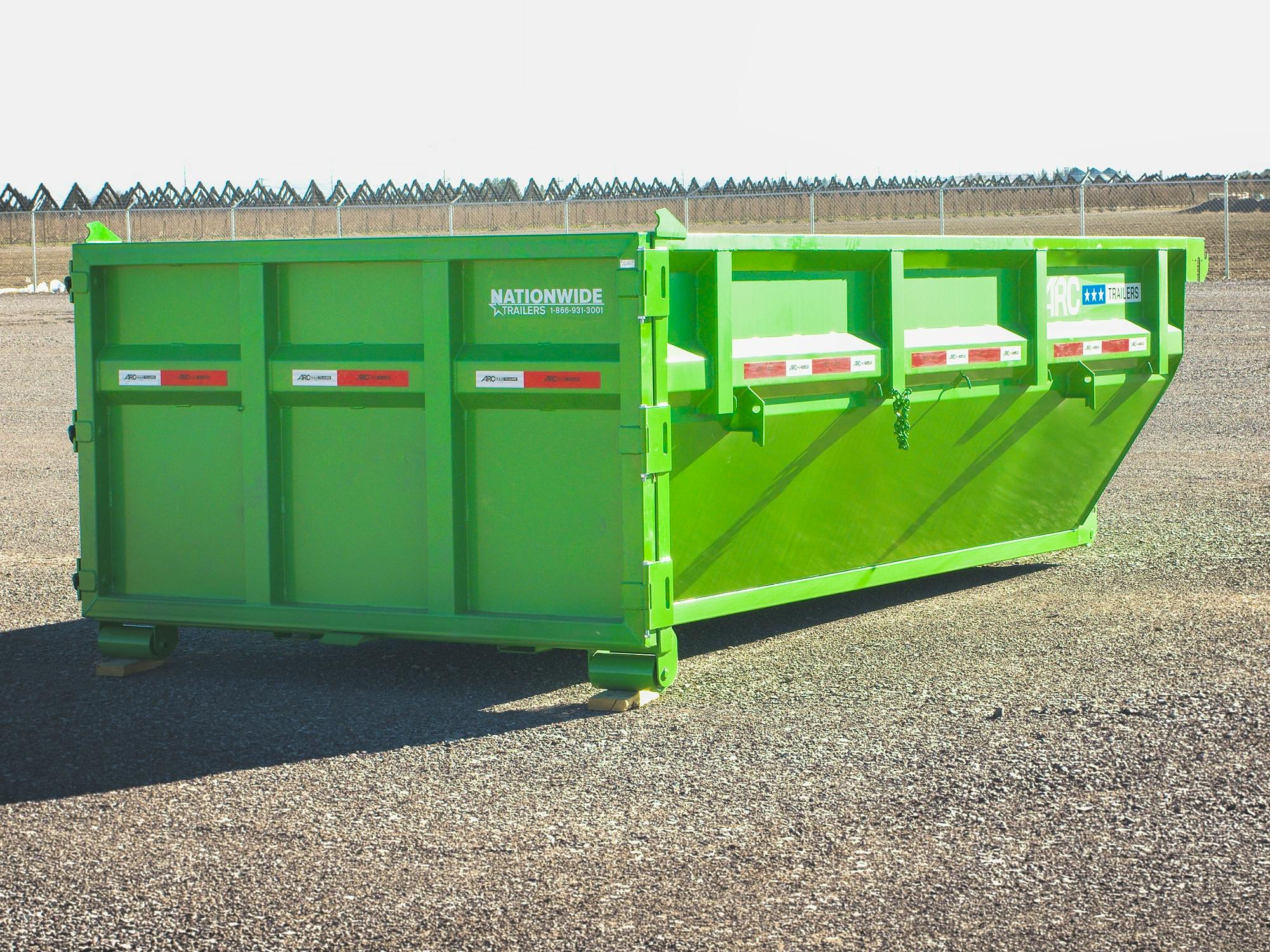 ARC Trailers 14' 14YD Steel Dumpster Bin w/ 4' Sides