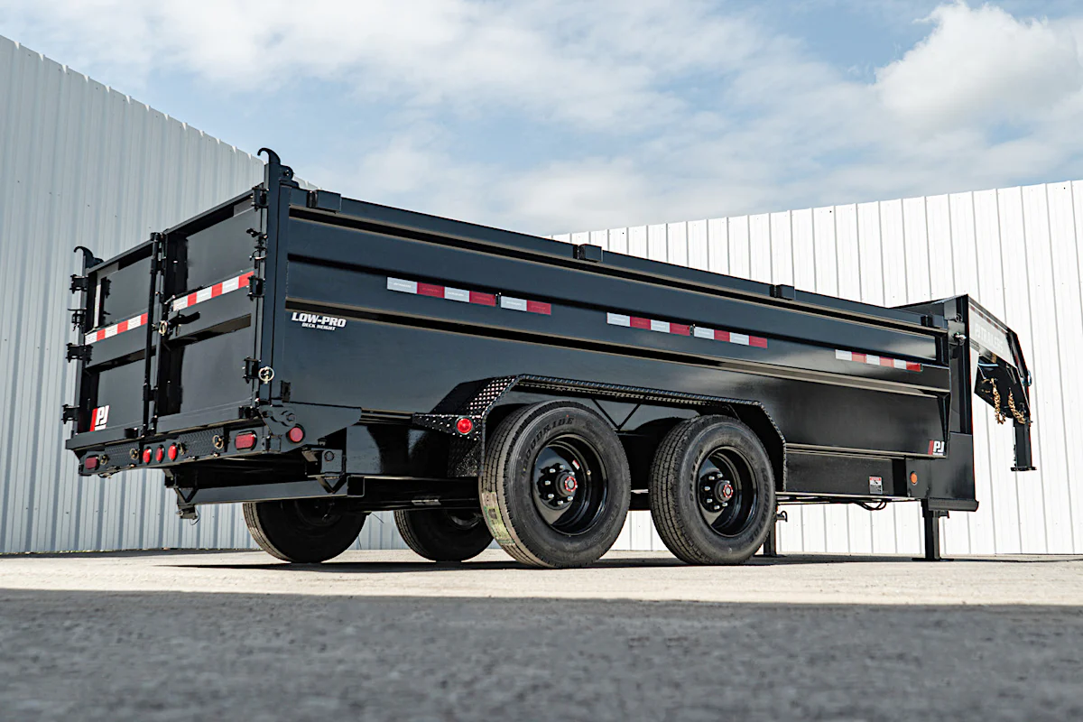 PJ Trailers 16'x83" Gooseneck HD Low Pro Dump Trailer w/ 3' Sides (DE) - Stock #90737 - Image 24 of 30 PJ Trailers 16'x83" Gooseneck HD Low Pro Dump Trailer w/ 3' Sides (DE) - Stock #90737 - Image 24 of 30