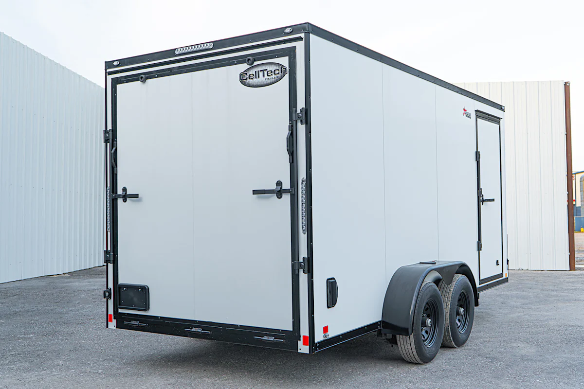 CellTech 7'x16' All-Steel Enclosed Cargo Trailer w/ Rear Ramp Door (C2) - Stock #90753 - Image 10 of 14 CellTech 7'x16' All-Steel Enclosed Cargo Trailer w/ Rear Ramp Door (C2) - Stock #90753 - Image 10 of 14