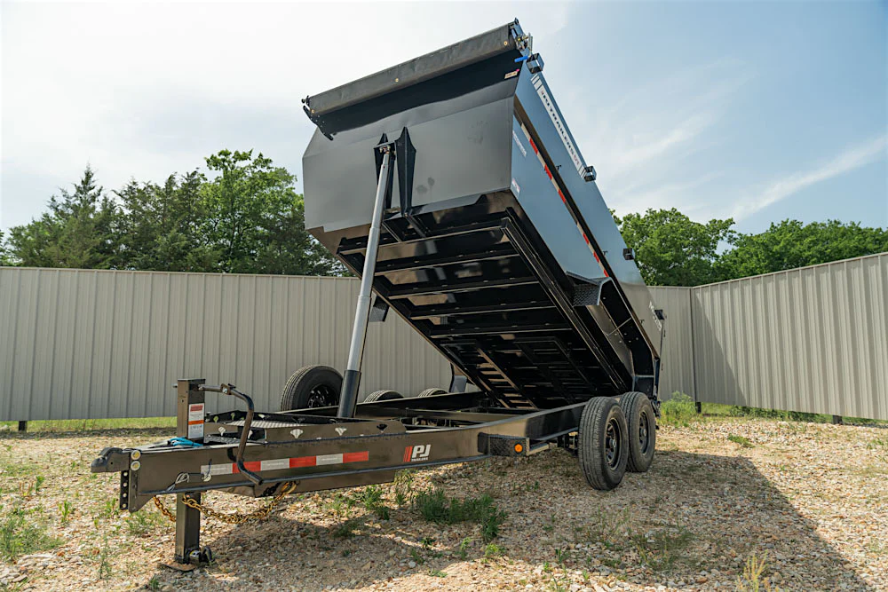 PJ Trailers 14'x83" Telescopic Dump Trailer w/ 4' Sides (DT) - Stock #90765 - Image 1 of 18 PJ Trailers 14'x83" Telescopic Dump Trailer w/ 4' Sides (DT) - Stock #90765 - Image 1 of 18