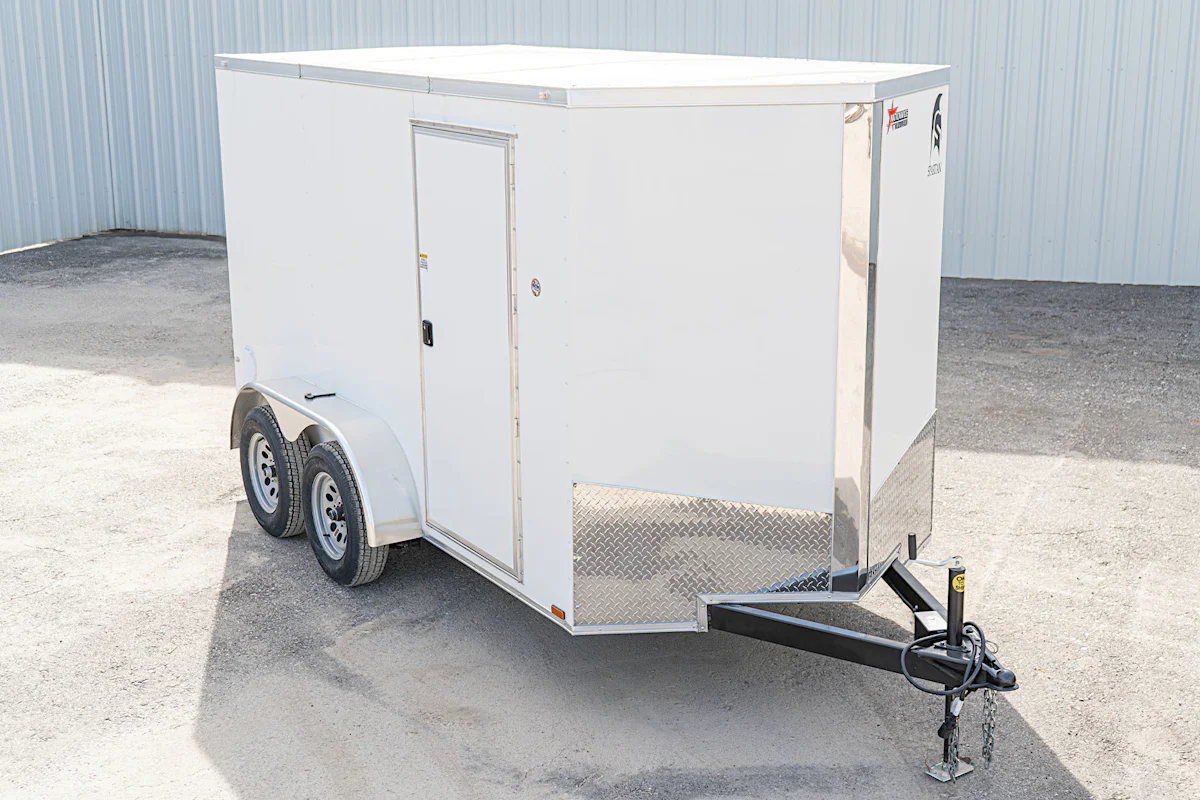 Spartan 6'x12' Enclosed Cargo Trailer w/ Rear Ramp Door (C2) - Stock #90772 - Image 1 of 20 Spartan 6'x12' Enclosed Cargo Trailer w/ Rear Ramp Door (C2) - Stock #90772 - Image 1 of 20