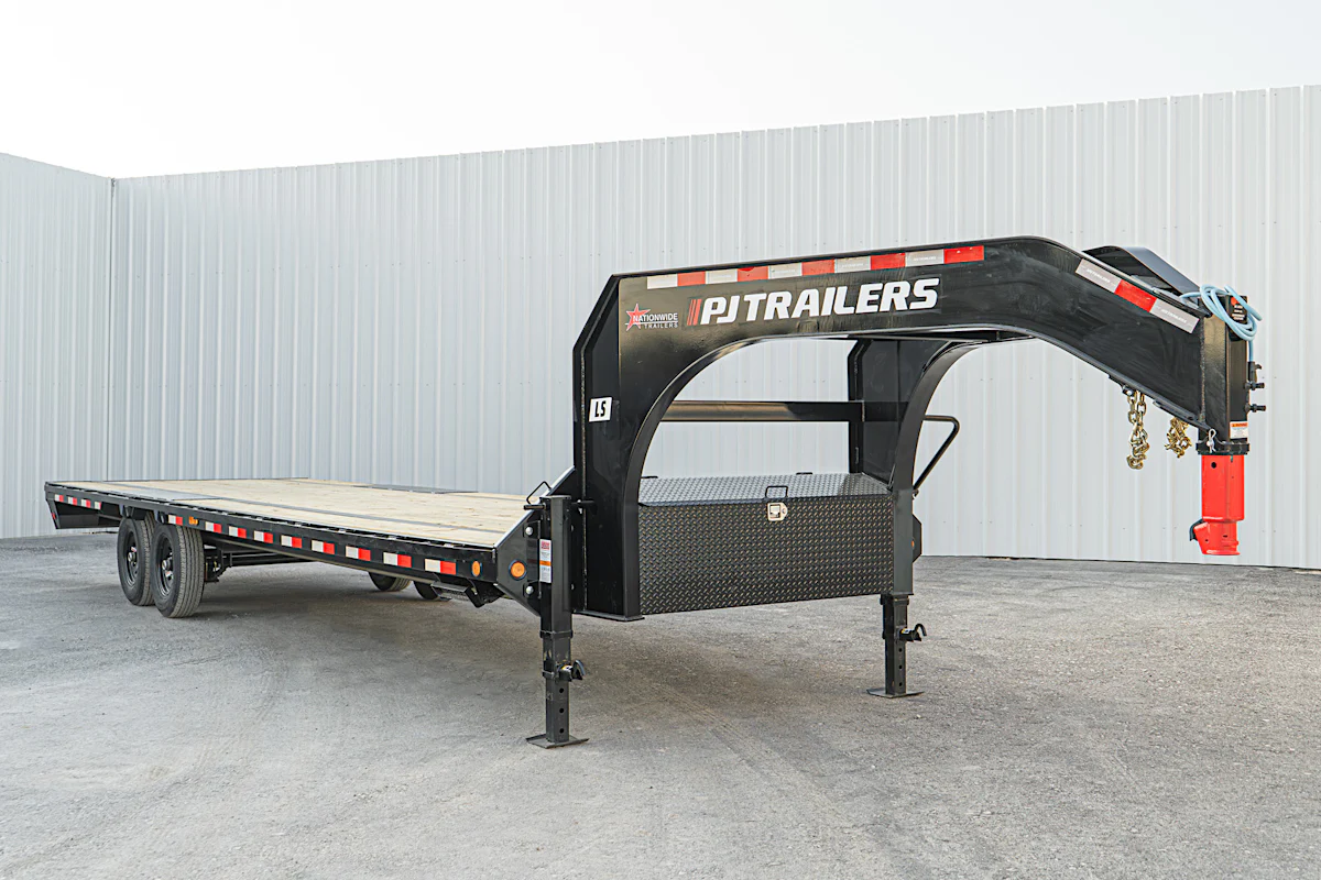 PJ Trailers 28'x102" Gooseneck Low Pro Flatbed Trailer w/ Singles (LS) - Stock #90777 - Image 2 of 20 PJ Trailers 28'x102" Gooseneck Low Pro Flatbed Trailer w/ Singles (LS) - Stock #90777 - Image 2 of 20