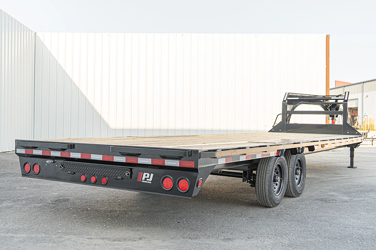 PJ Trailers 28'x102" Gooseneck Low Pro Flatbed Trailer w/ Singles (LS) - Stock #90777 - Image 19 of 20 PJ Trailers 28'x102" Gooseneck Low Pro Flatbed Trailer w/ Singles (LS) - Stock #90777 - Image 19 of 20