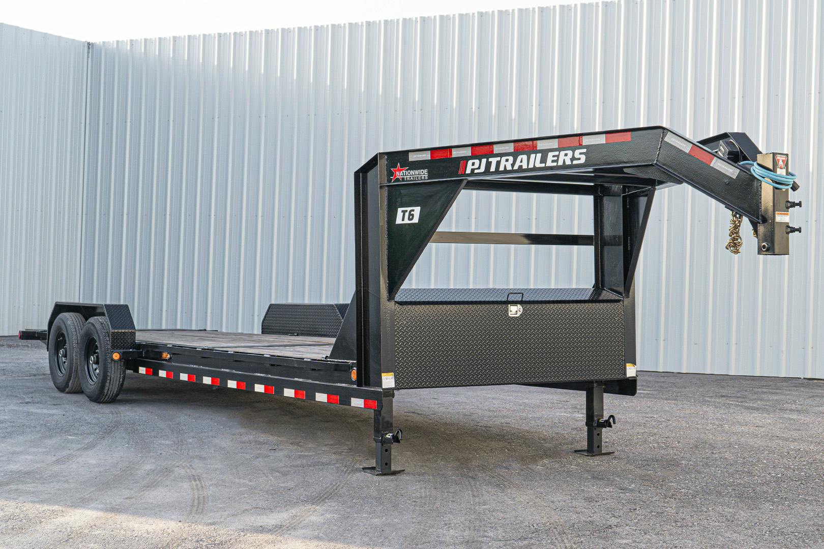 PJ Trailers 24'x82" Gooseneck 6" Channel Equipment Gravity Tilt Trailer (T6) - Stock #90863 - Image 3 of 21