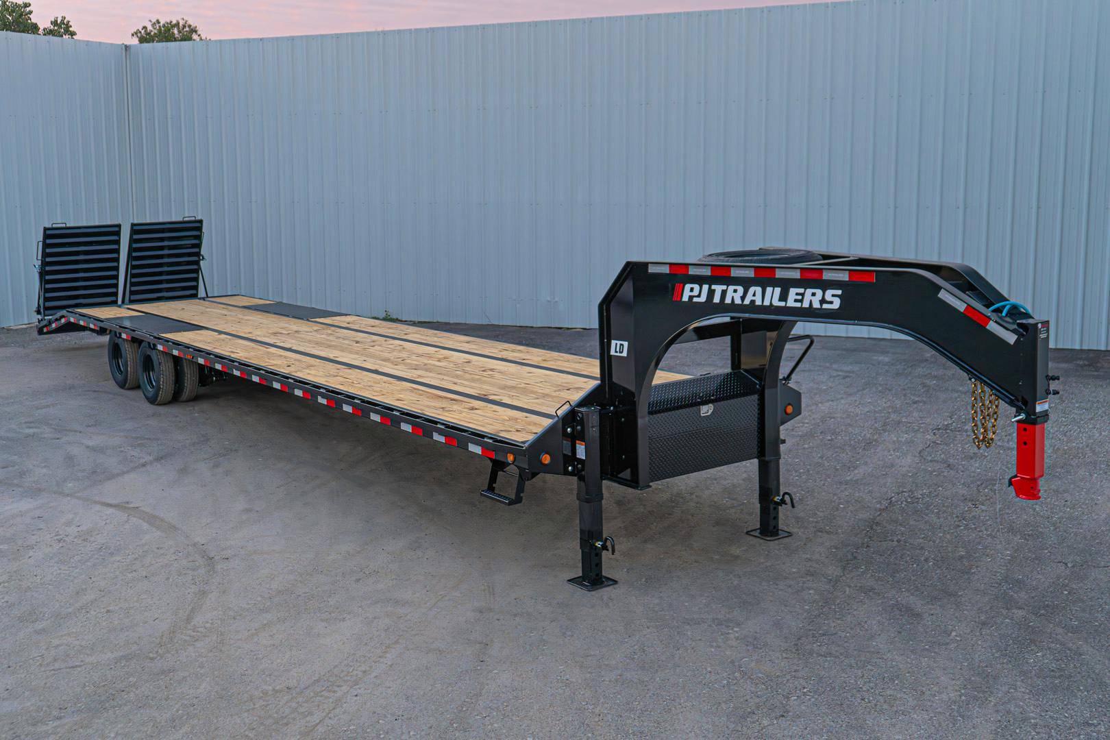 PJ Trailers 40'x102" Gooseneck Low Pro Flatbed Trailer w/ Duals (LD) - Stock #90968 - Image 1 of 20