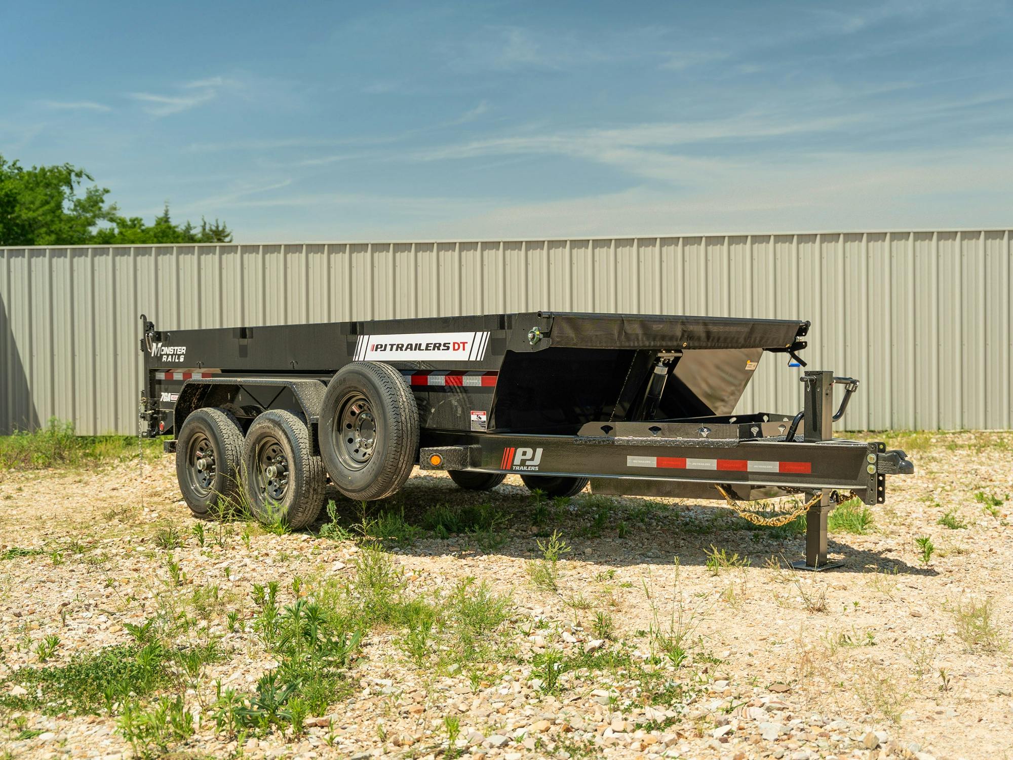 PJ Trailers 14'x83" Telescopic Dump Trailer w/ 2' Sides (DT) - Stock #91033 - Image 10 of 14